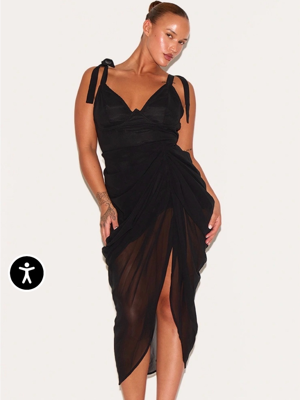 Pretty Little Thing Black underwire detail mini dress NEW